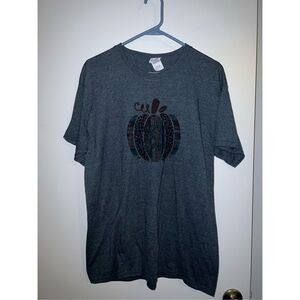 Blessed Thankful T-shirt Gildan Cotton Type Women’s Large Dark Gray Pumpkin